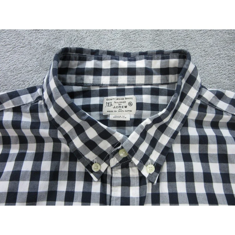 J.CREW Shirt Men’s Sz. XL Quality Woven Buttoned Up Long Sleeve Plaid Black